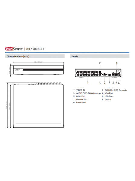 Гибридный видеорегистратор Dahua XVR1B16-I Гибридный видеорегистратор Dahua XVR1B16-I